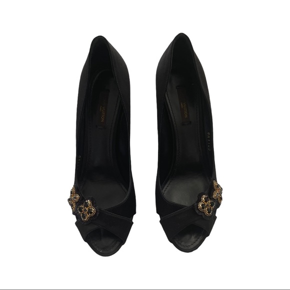 LV Louis Vuitton Peeptoe Heels - sz38.5 - Picture 5 of 9